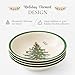 Portmeirion Spode Christmas Tree 5.5-Inch Cereal Bowl Set, Set of 4 - Bowls for Breakfast, Oatmeal, Cereal, Soup - Festive Bowls with Classic Christmas Tree Design - Dishwasher & Microwave Safe