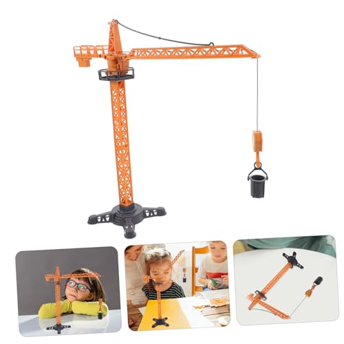 Miniatura 9 de Shineofi Juguete De Construcción Grúa Torre Para Niños, Color Amarillo, Con Piezas Desmontables Y Mecanismo Giratorio, Juego Educativo Stem Para Aprendizaje Y Diversión Familiar