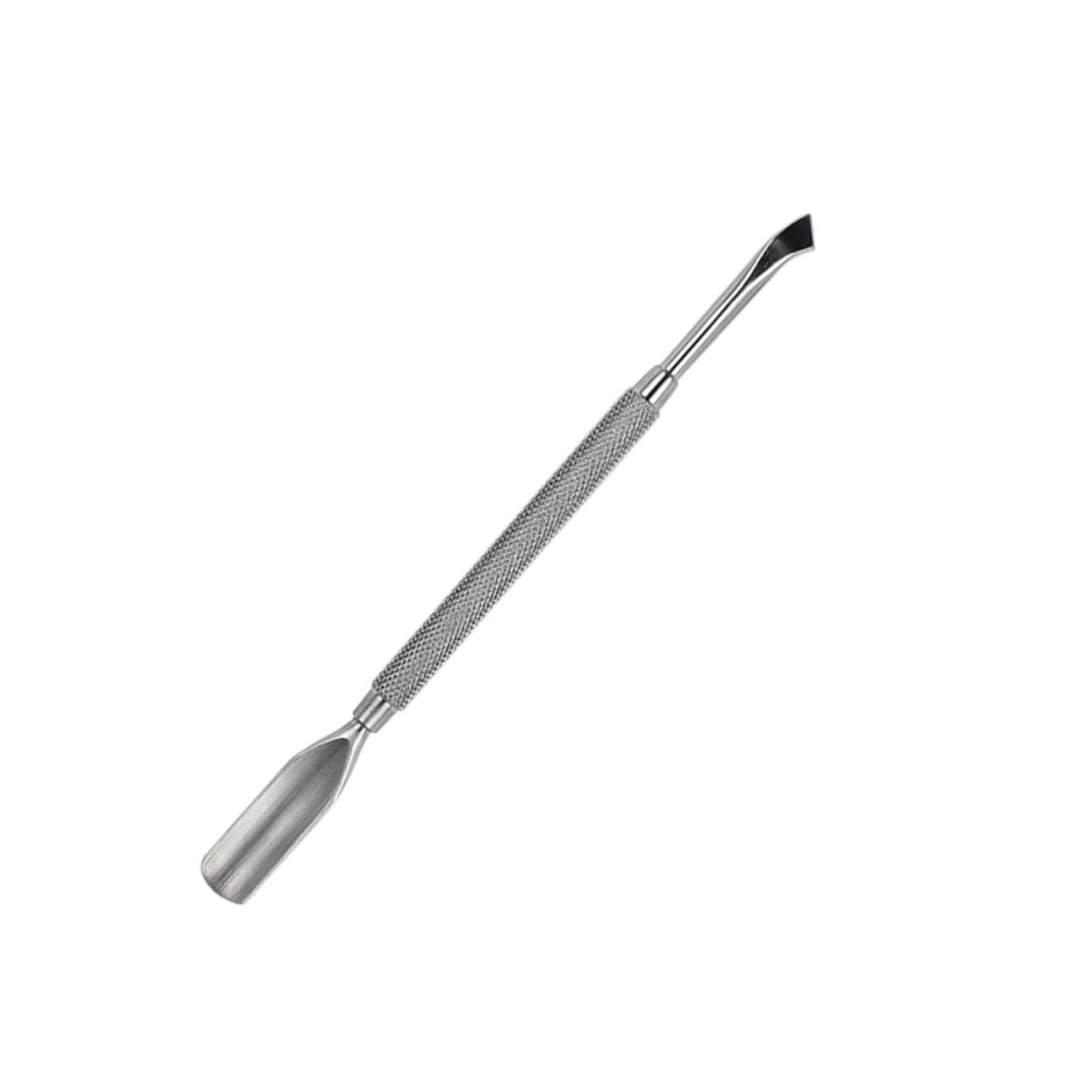 PLAFOPE Ergonomic Nail Cuticle Pusher Silver Exfoliating Scrub Stick Nail Cleaning Tool Dead Skin