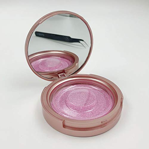 HBZGTLAD New 10pcs Eyelash Packaging Circle Box with Mirror 8-25mm 3D False Eyelashes Packaging Box Makeup Beauty (Rose gold)