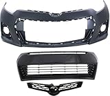 Evan Fischer Front Bumper Cover Kit Compatible With 2014-2016 Toyota Corolla Primed For S/Special Edition Models
