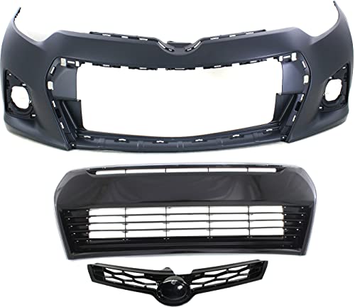 Garage-Pro Front Bumper Cover Kit Compatible with 2014-2016 Toyota Corolla, For S/Special Edition Models, w/Chrome Grille Surround, Primed