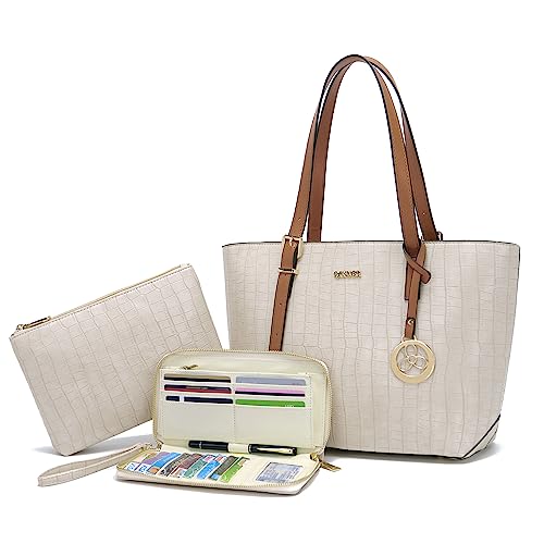 Image of Purses And Wallets Set For Women Work Tote Satchel Handbags Shoulder Bag Top Handle Totes Purse With Matching Wallet