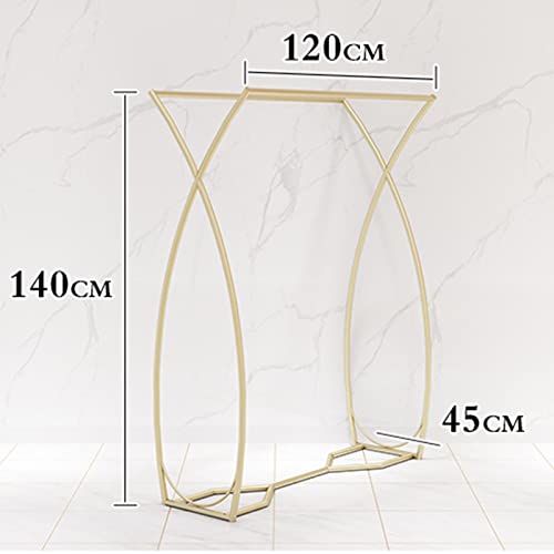 Présentoir vêtements boutique tringles robustes double rangée dorée