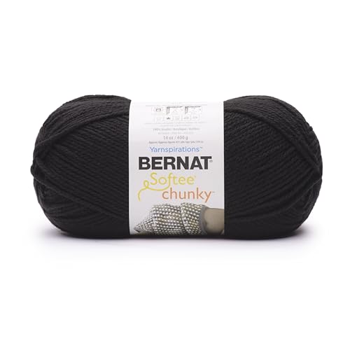 Image of Bernat Softee Chunky BB Black Yarn - 1 Pack of 14oz /400g - Acrylic - #6 Super Bulky - 431 Yards - Knitting /Crochet