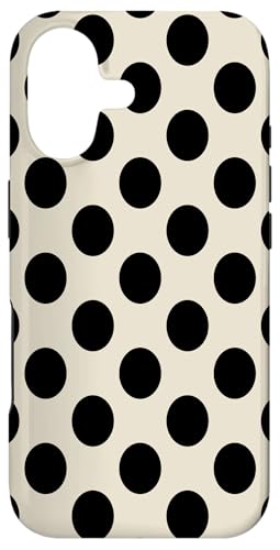 Polka Dots Pattern Dotted White on Black Design Beige �X�}�z�P�[�X iPhone 17 �p