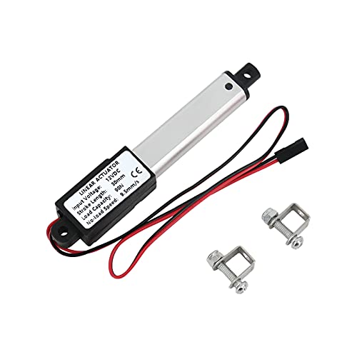 Erfo Micro Linear Actuator, 12V 1.2" Stroke, 90N/20.3lb, Speed 9.5mm/s Mini Electric Waterproof Actuator Motor Small Linear Actuator 12VDC with Mounting Brackets