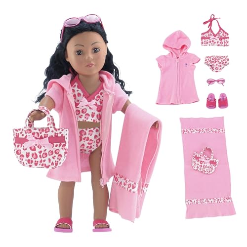 Emily Rose 18 Inch Doll Bathing Suit Set - 7 Piece Tankini S