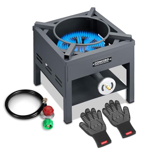 Comparison: Best Burner For Wok 3 Concord Professional Single Banjo Wok Burner with Stand. Drop In Wok Edition. Up to 270,000 BTU. Great for Home Brewing, Wok Stir Fry, Turkey, Etc. (16")