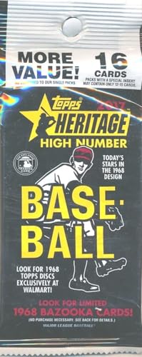 2017 Topps Heritage High Number Baseball Factory Sealed JUMBO FAT CELLO Pack with (16) Cards! Look for Autographs of Derek Jeter, Aaron Judge, Cody Bellinger & More!