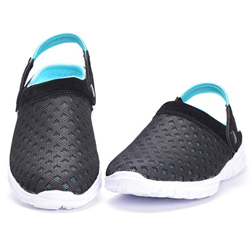 Hsyooes Mens Womens Mules & Clogs Garden Shoes Summer Breathable Mesh Slippers Non-Slip Outdoor Beach Sandals Unisex Blue,8 Women/6.5 Men,Label Size 39 #TOP3