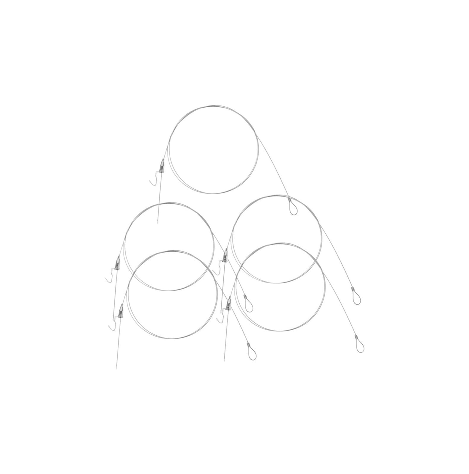 FGJsfhrDTU Picture Hanging Hooks, Picture Hanging Kit Steel Wire Rope Hooks Cord for Wall Decoration Silver Multiple Sizes Pack of 5