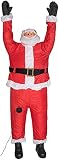 Gemmy Airblown Inflatable Realistic Santa Hanging from Gutter - Indoor Outdoor Holiday Decoration, A