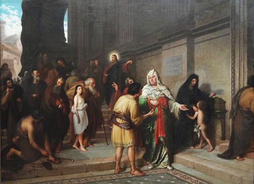 Cuadro famoso el óbolo de la viuda de Zeferino Da lienzo de pintura decorativa 60x90cm