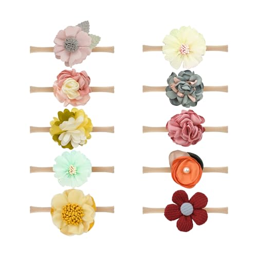 Image of POLKA TOTS Baby Hairbands for Kids Girl | Cute Stretchable Hair Bands for Baby Girls | Kids Hair Accessories | Elastic Infant Hairband | Toddler Hair Clips (Pack of 10)