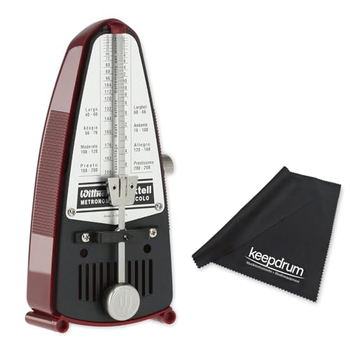 Wittner 834 métronome mécanique compact rouge Taktell Piccolo et microfibre Keepdrum