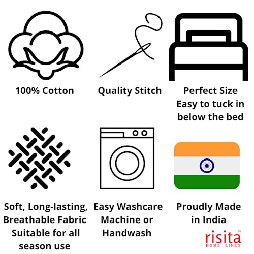 Image of 144 TC 100% Cotton Geometric Printed Single Bedsheet with 1 Pillow Cover | Soft and Cozy Print Flat Bed Sheet for Home (145 x 223 CM) (Brown)