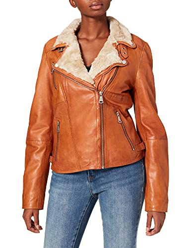 Preisvergleich Produktbild Freaky Nation Damen Winter Biker Princess Lederjacke, Camel / beige, XS