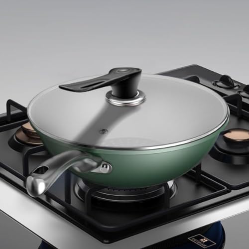 Wok de aluminio fundido 34 cm con tapa de vidrio miniatura 6