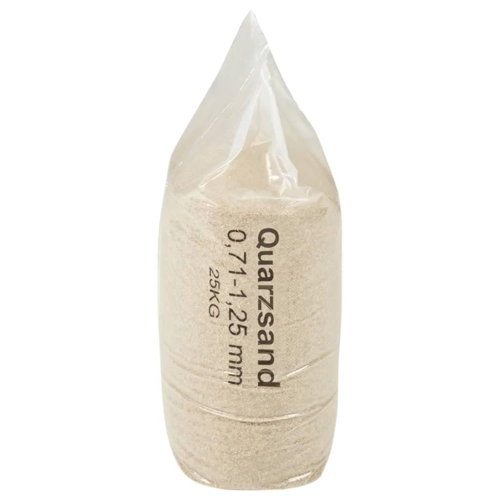 Arena de filtro de 25 kg de arena de cuarzo de grano 0,71 – 1,25 mm para filtros de piscina y jacuzzi, filtración de agua eficiente, inodoro, químicamente inerte, adecuada para sistemas de