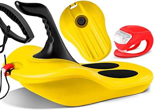 KESSER® Bob Schneebob Alpina Mit LED Licht inkl. Zugseil Schlitten Rodelschlitten Kinderschlitten Zipfelbob Kunststoffrodel Stabil für Kinder & Erwachsene Schneesport Winter Sports ZIPFEL Schlitten