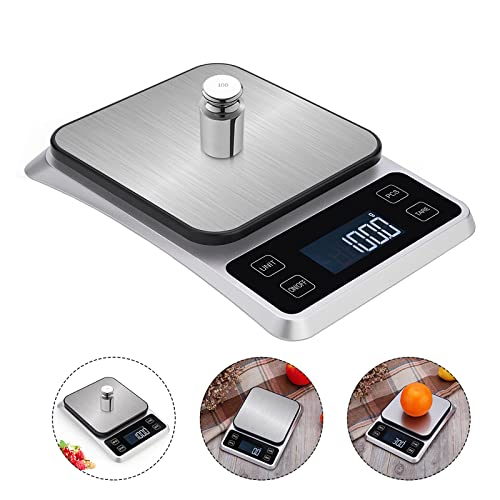 Qulable Usb Rechargeable Digital Food Scale, 11 Lb Kitchen Scale Weight Grams And Oz ,For Weight Loss, Baking, Cooking, Meal Prep 0.1G/0.01Oz Precise Graduation,Stainless Steel Electric Food Scale #TOP5