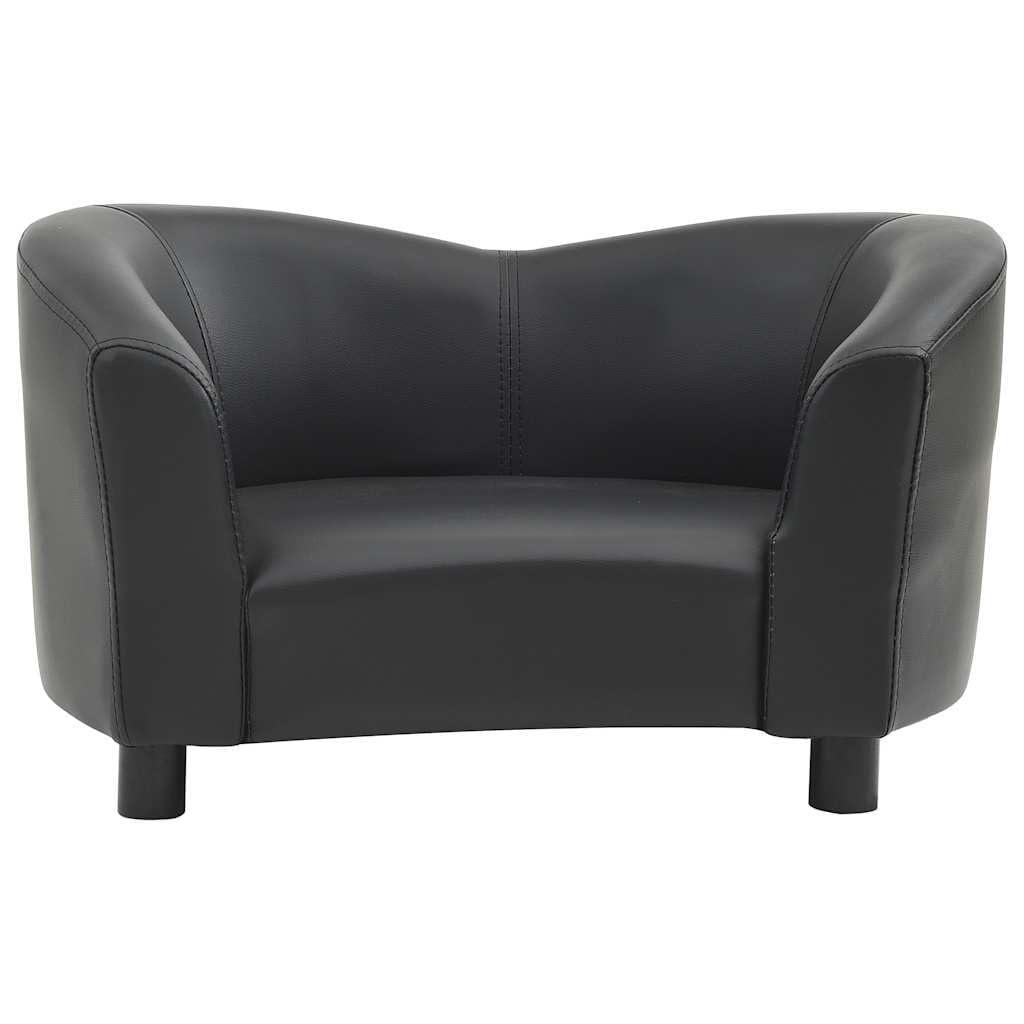 vidaXL Hundesofa Schwarz 67x41x39cm Kunstleder Hundecouch Hundebett Haustier