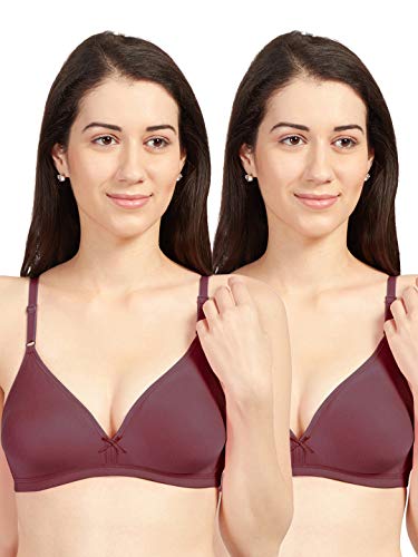 Image of SONARI Omania Womens Non-Padded Cotton Polyester Bras - Solid, Non-Wired, Medium Coverage, Hand Washable (Pack of 2)