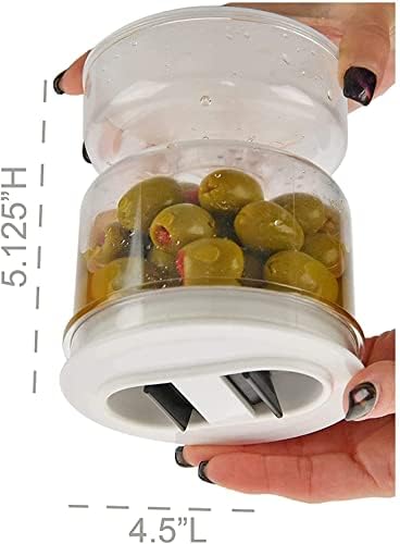 Marita Pickle and Olive Hourglass jar, Juice Separator, Pickle and Olive Container with Strainer, Hourglass Pickle Jar, Leak-proof Juice Separator for Airtight Food Storage