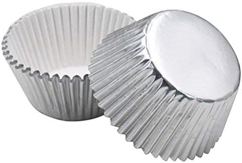 ROSENICE Cupcake Liners Aluminum Foil Cups Cake Muffin Molds for Baking (Silver) - 100 Pieces
