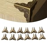MuchLuckystar Dekorative Eckwinkel für Möbel, Schachteln und Bilderrahmen, bronzefarbene Metall-Dreieckschoner mit Schrauben, 3,6 cm x 2,4 cm, 12 Stück