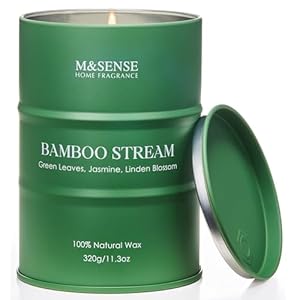 M&SENSE Bamboo Scented Candles Natural Non Toxic, Aromatherapy Candle for Stress Relief Meditation Relaxing, Housewarming Gifts for Women Men, 330g 70 Hour Long Burning