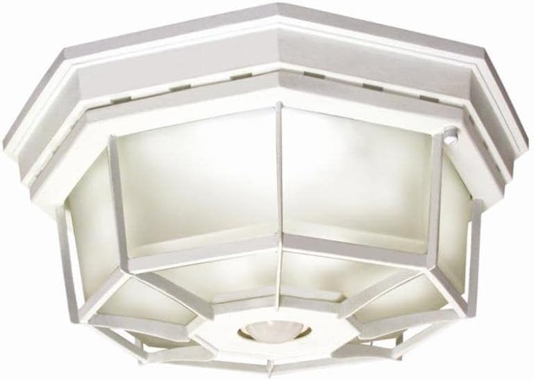 Secure Home 11.9-in W White Motion Activated Outdoor Flush-Mount Light