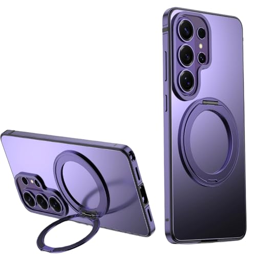Coque Samsung S26 Ultra violette compatible MagSafe avec anneau rotatif 360