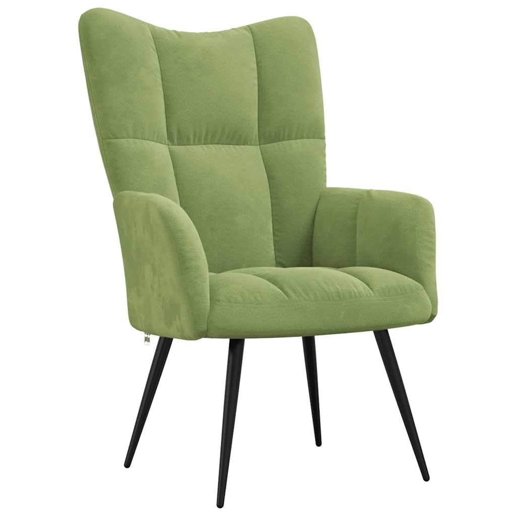 vidaXL Relaxsessel Fernsehsessel Polsterstuhl Polstersessel Relaxstuhl Sessel Stuhl Ohrensessel Loungesessel Armsessel Wohnzimmer Hellgrün Samt
