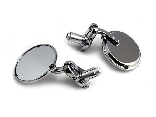 Paire Rétroviseurs Moto A-Pro - Chrome - M8 - Guidon Custom - Gauche Et Droite Inclus