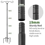 Bird Feeders Hanging Station Stand, 197cm Free Standing Feeding Poles Hangers for Garden Metal Heavy Duty Double Shephreds Crook Hook for Lanterns, Light, Wild Bird Feeder, 1 Pack - Image 5