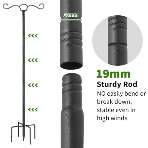 SEGNAYEN Vogelfutterspender zum Aufhängen, 197 cm, Metall, strapazierfähig, doppelte Schäferrote, gebogener Haken für Laternen, leicht, für Vögel, Garten