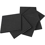Foam Padding Sheet, 4 Inch Long X 4 Inch Wide X 1/4 Thick Thin Foam with Adhesive Backing Non-Slip Neoprene Insulating Foam Black Foam Padding (6Pcs)