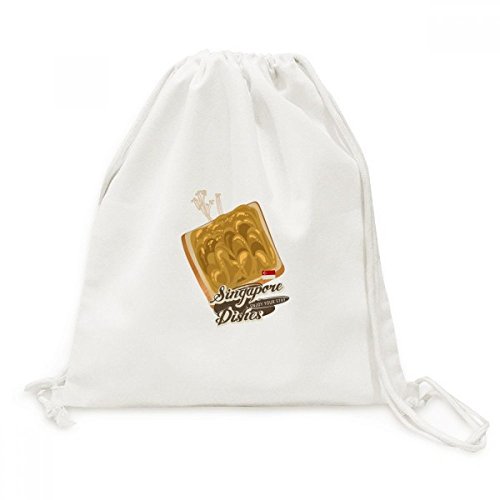 Sac de toile Singapour Kaya Toast à cordon pour voyage et shopping