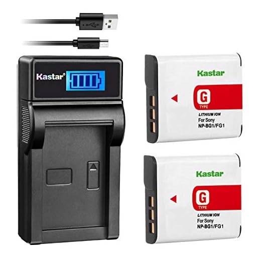 Kastar Battery (X2) & LCD Slim USB Charger for Sony NP-BG1 NPBG1 NP-FG1 NPFG1 and Cyber-Shot DSC-W120 W150 W220 DSC-H3 H7 H9 H10 H20 H50 H55 H70 DSC-HX5V DSC-HX7V DSC-HX9V DSC-HX10V DSC-HX30V