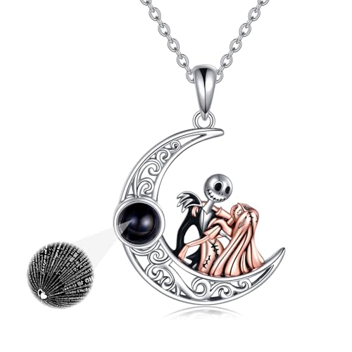 Collier de Noël TOUPOP argent et cristaux Jack et Sally : le cadeau idéal pour elle