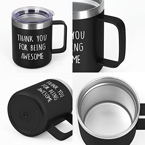 Gtmileo Thank You Gifts For Men, Thank You For Being Awesome Stainless Steel Insulated Coffee Mug, Appreciation Christmas Birthday Gifts For Coworkers Teacher Friends Employees Boss Him(12Oz, Black) #TOP5