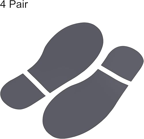 Miniatura 9 de PATIKIL Adhesivo de huellas de 10 x 3.7 pulgadas, 4 pares de zapatos de PVC para decoración de clase, guía de escaleras, color negro
