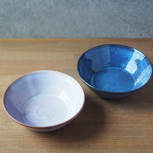 ペアボウル(青萩釉、粉引紫) |HG000661