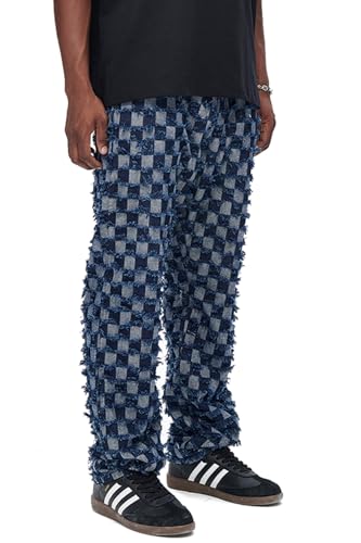 Mens Stacked Jeans Designer Denim Pants for Men Hip Hop Streetwear