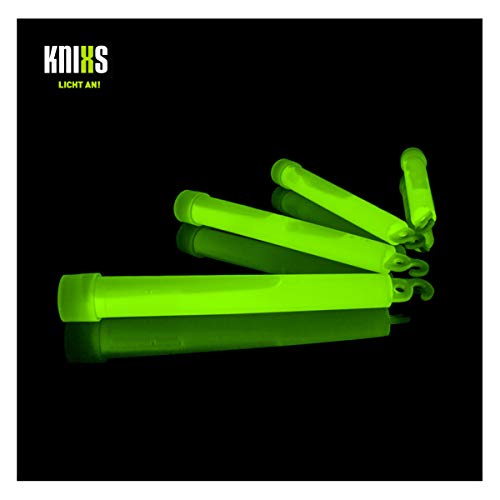 KNIXS 25er Pack Power-Knicklichter/Knicklicht (15cm) inkl. Spezialhaken und Befestigungsband - grün Leuchtend für Party, Festival, Outdoor oder als Dekoration Cover