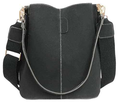 PU Leather Bucket Bag Women 2025 Fall Fashion Matte Finish Tote Shoulder Crossbody Handbag Work Casual Daily Everyday Wear