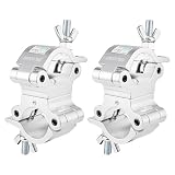 Pro TUV Swivel Truss Clamp 2 inch, 2 Packs GZhumin Heavy Duty 1100lb / 500kg Swivel Coupler 50mm Truss Clamps, Dual Head Turn As Needed Two 360 Degree Lighting Clamps, Fit truss OD 48-52mm / 2”