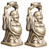 Mobestech 2 Stück Kupfer -pergot -Ornamente Tischplatte Reichtum Wohlstand Statue Mini Shui Schreibtisch Bodhisattva Gartenverzierung Idol Zen - Desktop-Maitreya-Figur Messing